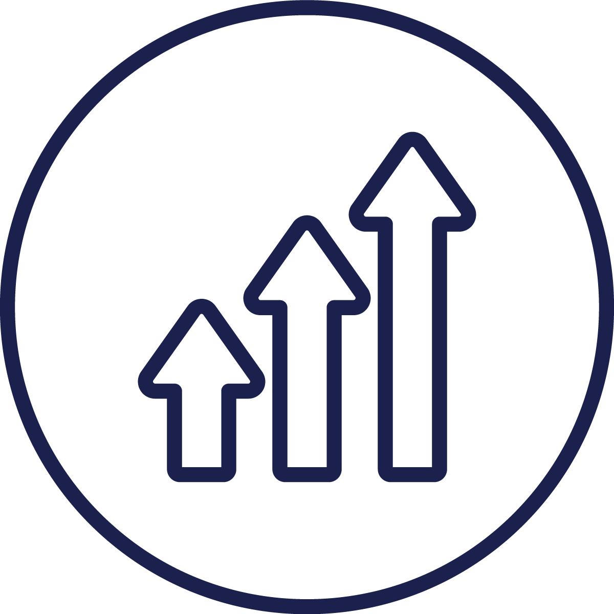 illustration of three arrows pointing up